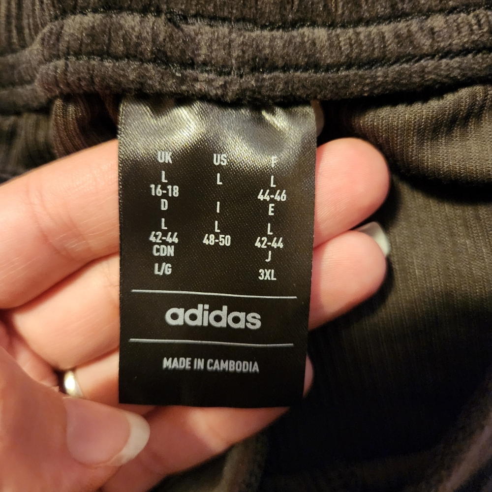 Adidas Tiro Cut 3-Stripes Velour Track Pants Black High Rise Velvet Corduroy L - Picture 9 of 11